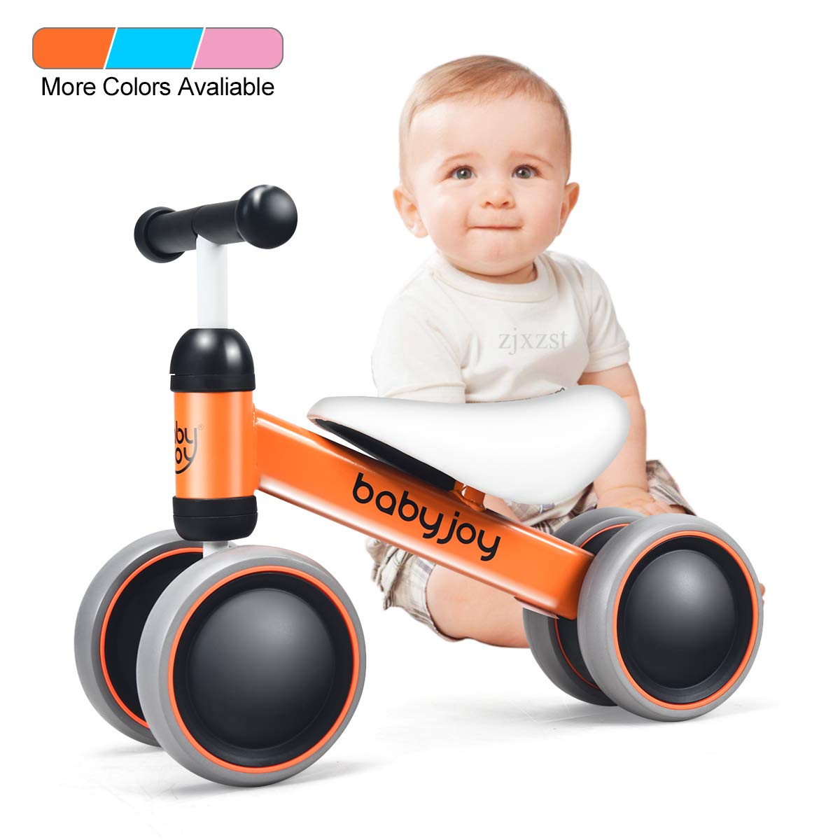 Baby Balance Bike, Infant Toddler Ride On Bikes, 4 Wheels Toddler Mini No Pedal First Bike