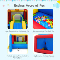 Inflatable Bounce House, Kids Jumping Castle Bouncer w/Slide, Dart Board