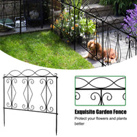 Giantex 4 Pcs Decorative Garden Fence, 61cm x 244cm Patio Edging Fence Panels w/ Interlock Design