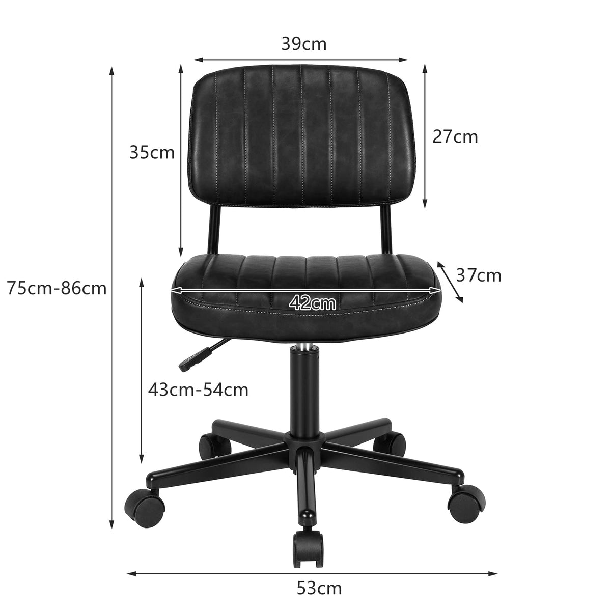 Giantex Armless Home Office Chair, Mid-Back Computer Desk Chair