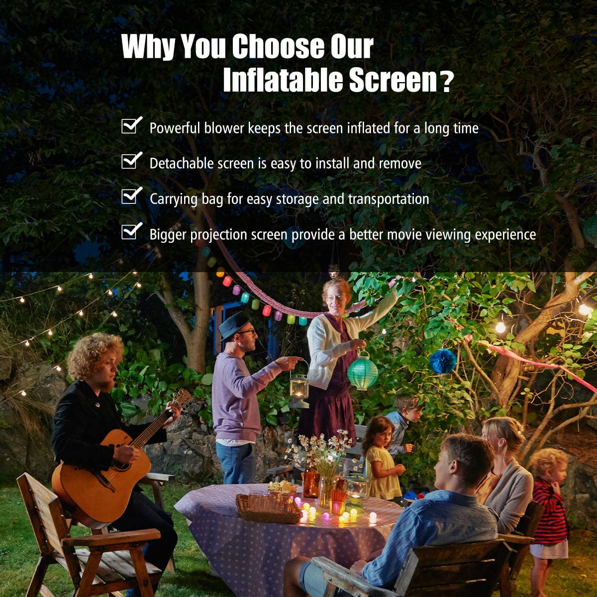 14 FT Inflatable Outdoor Projector Movie Screen, Blow Up Mega Movie Screen