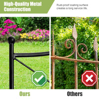 Giantex 5-Panel 62 cm x 62 cm Decorative Garden Fence, Folding Wire Fence w/ Interlocking Design