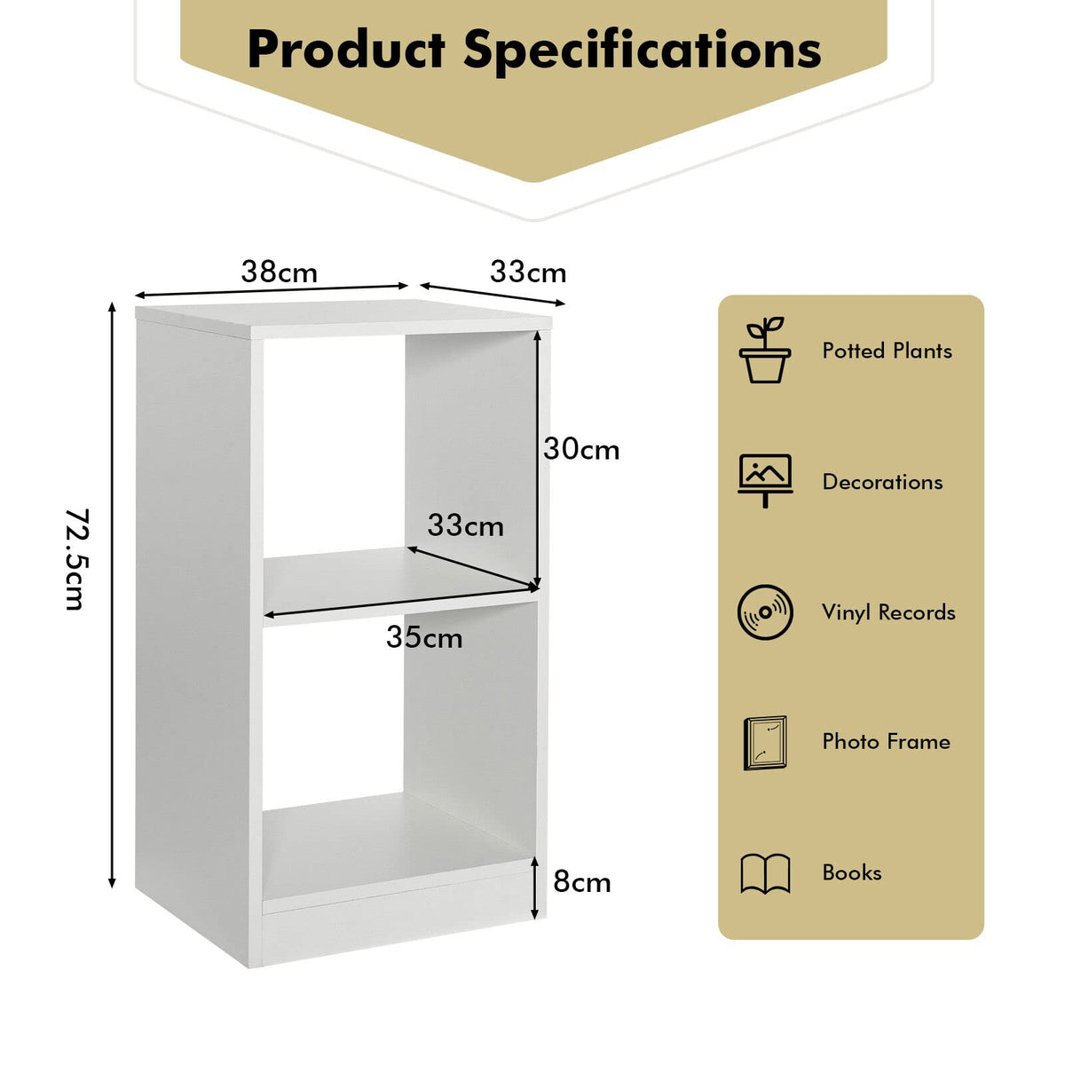 Giantex 2-Pcs Bookshelf Set, 2-Tier Bookcase Set with Anti-toppling Device