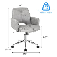 Giantex Upholstered Home Office Chair, Modern Mid Back Desk Chair