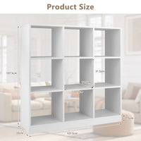 Giantex 9 Cubes Storage Organizer, Floor Standing 3-Tier Open Bookcase