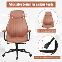 Giantex Ergonomic Office Chair, Suede Fabric Executive Chair w/ High Backrest