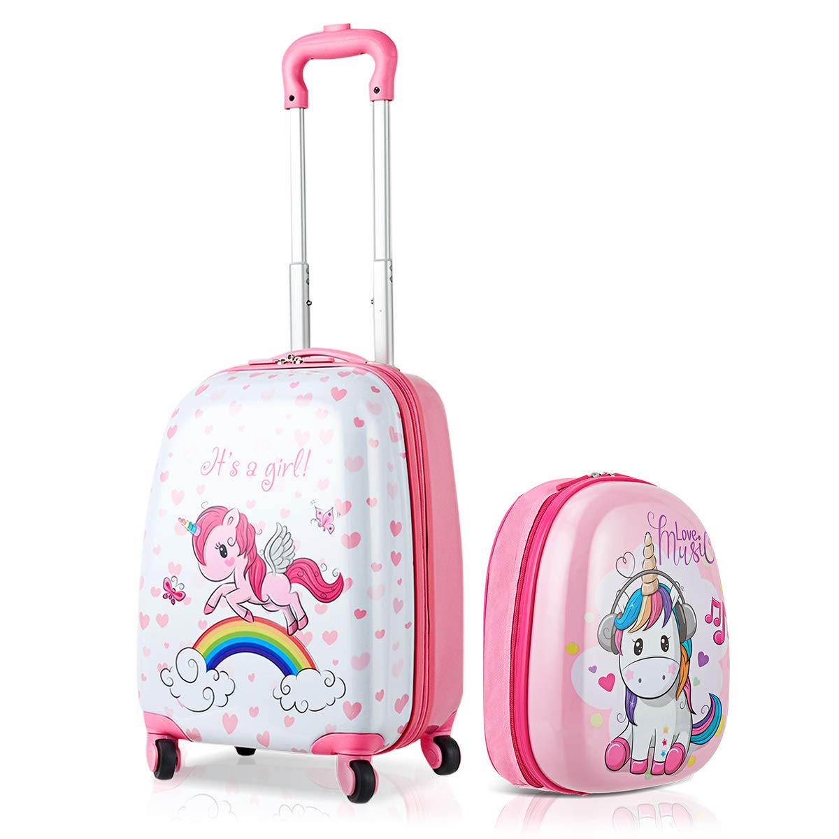 Giantex 2Pc 13"+16"/18" Kids Carry On Luggage Set