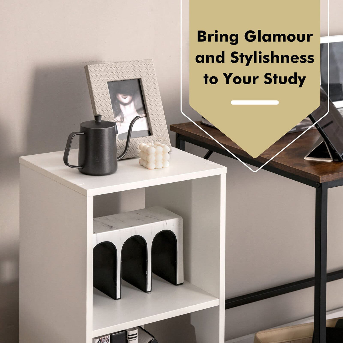 Giantex 2-Pcs Bookshelf Set, 2-Tier Bookcase Set with Anti-toppling Device