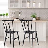 Giantex Set of 2 Steel Dining Chairs, Black Counter Height Chairs