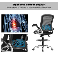Giantex Swivel Drafting Chair, Mesh Office Chair w/ Lumbar Support