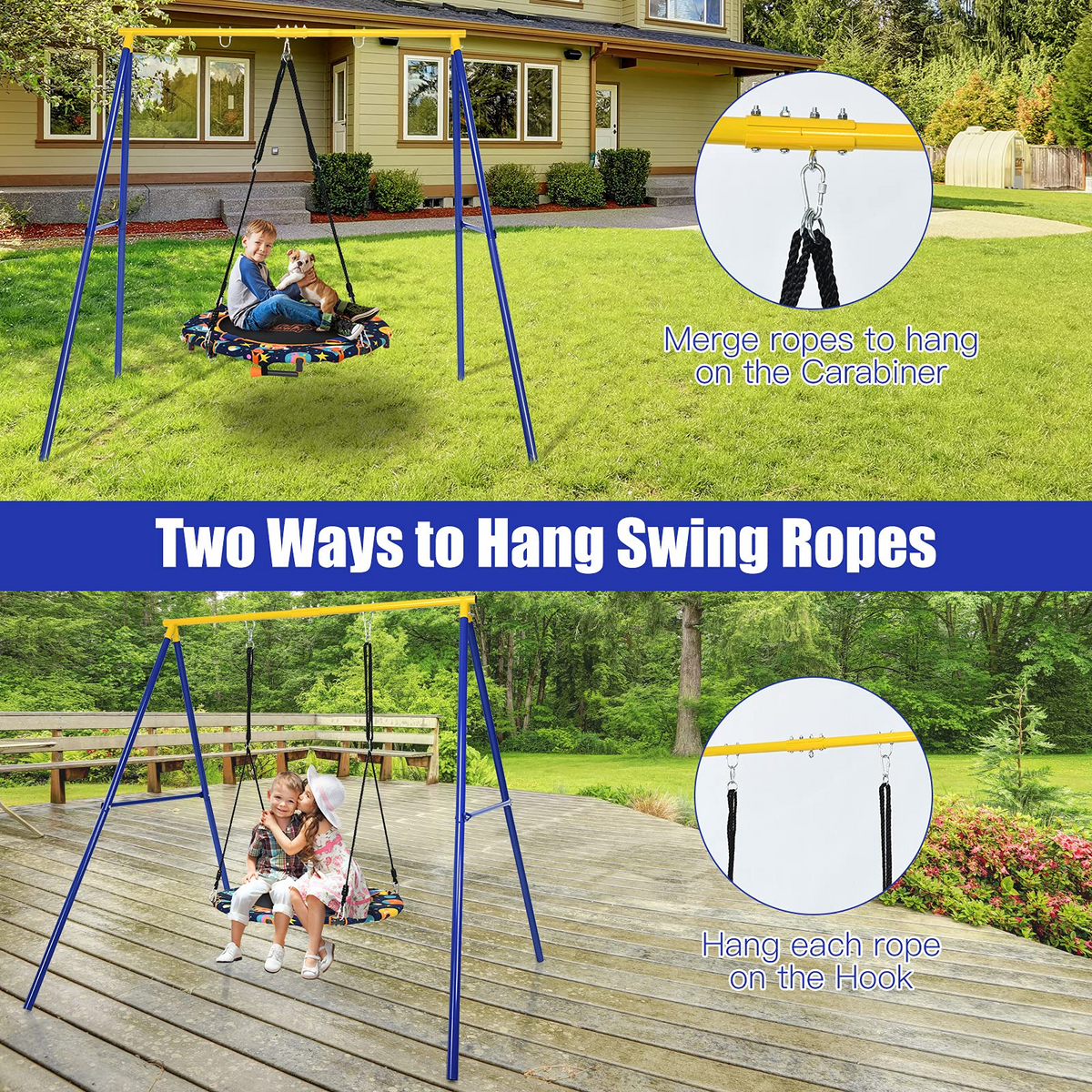 Metal Swing Stand, Steel A-Frame Hammock Frame, Extra Large Heavy Duty, Only The Frame