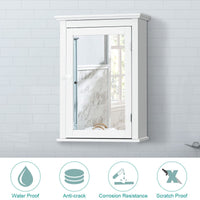 Bathroom Cabinet W/Mirror, Mirror Cabinet W/5-level Height-Adjustable Shelf, Wood Wall Cabinet