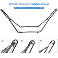 Hammock Stand, 9FT Metal Swing Chair Frame, Heavy-Duty Steel, 2 Chains, 2 S-hooks, 4 Anti-Slip Foot Pads