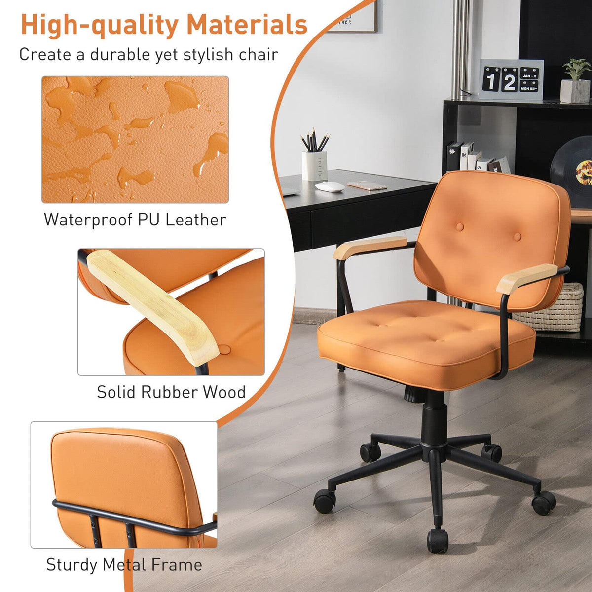 Giantex PU Leather Home Office Chair