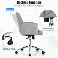 Giantex Upholstered Home Office Chair, Modern Mid Back Desk Chair