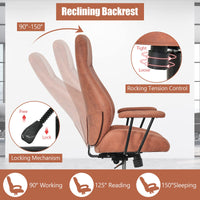 Giantex Ergonomic Office Chair, Suede Fabric Executive Chair w/ High Backrest