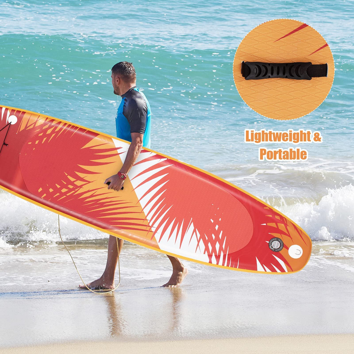 10.5' Inflatable Stand up Paddle Board, Floating SUP Paddle Board, Standing Surfing Paddleboard for Youth & Adult, 10.5' x 30" x 6"