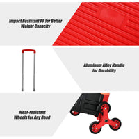 Giantex Folding Shopping Cart, Lightweight Utility Cart, 40 KG/75 KG Great Weight Capacity (Red)