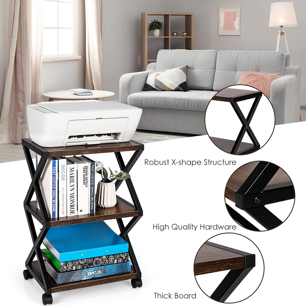 Giantex 3-Tier Mobile Printer Stand