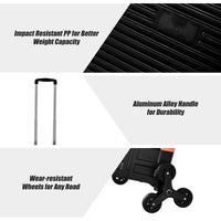 Giantex Folding Shopping Cart, Lightweight Utility Cart, 40 KG/75 KG Great Weight Capacity (Black)