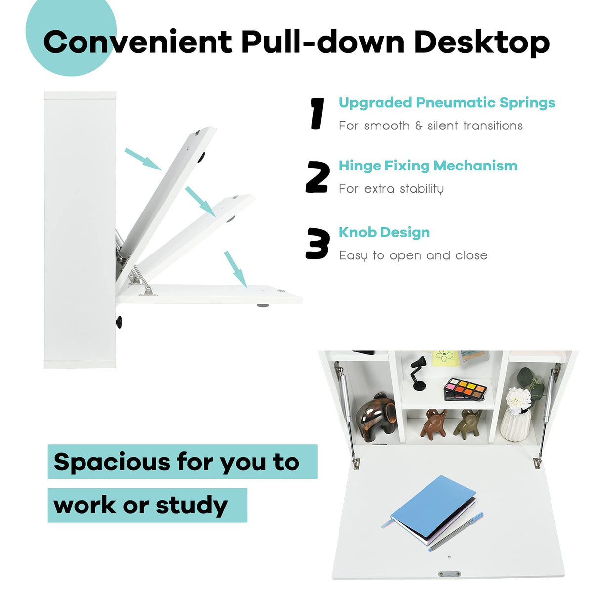 Wall-mounted Desk, Floating Laptop Desk