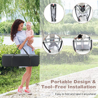 Portable Baby Bassinet, 3 In 1 Foldable Travel Cot w/ Canopy & Detachable Net