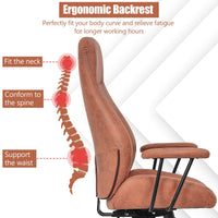 Giantex Ergonomic Office Chair, Suede Fabric Executive Chair w/ High Backrest