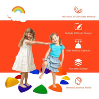 11Pcs Balance Stepping Stones, with Non-Slip Rubber Bottom, Indoor & Outdoor Toy for Kids Balance Coordination Strength Training