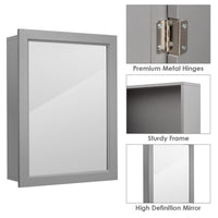 Giantex Mirrored Bathroom Cabinet, Medicine Cabinet w/Single Door & Adjustable Shelf