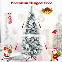 1.5 Christmas Tree, Artificial Snow Flocked Slim Pencil Tree