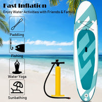 10ft Inflatable Stand up Paddle Board, Floating SUP Paddleboard with ISUP Accessories, 15CM Thick, 10' x 30" x 6"