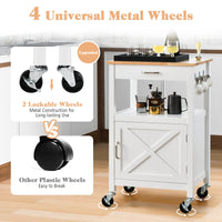 Giantex Kitchen Island Cart, Rolling Kitchen Island with Rubber Wood Top