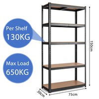 Giantex Metal Shelving Rack Unit, 5-Tier Storage Organizer, Storage Rack Shelving w/Adjustable Height