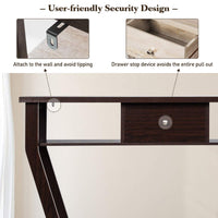 Giantex 120 CM Multi-Function Console Table, 3-Tier Accent Sofa Table w/Shelf & Drawer, Curved Legs, Modern Hall Table