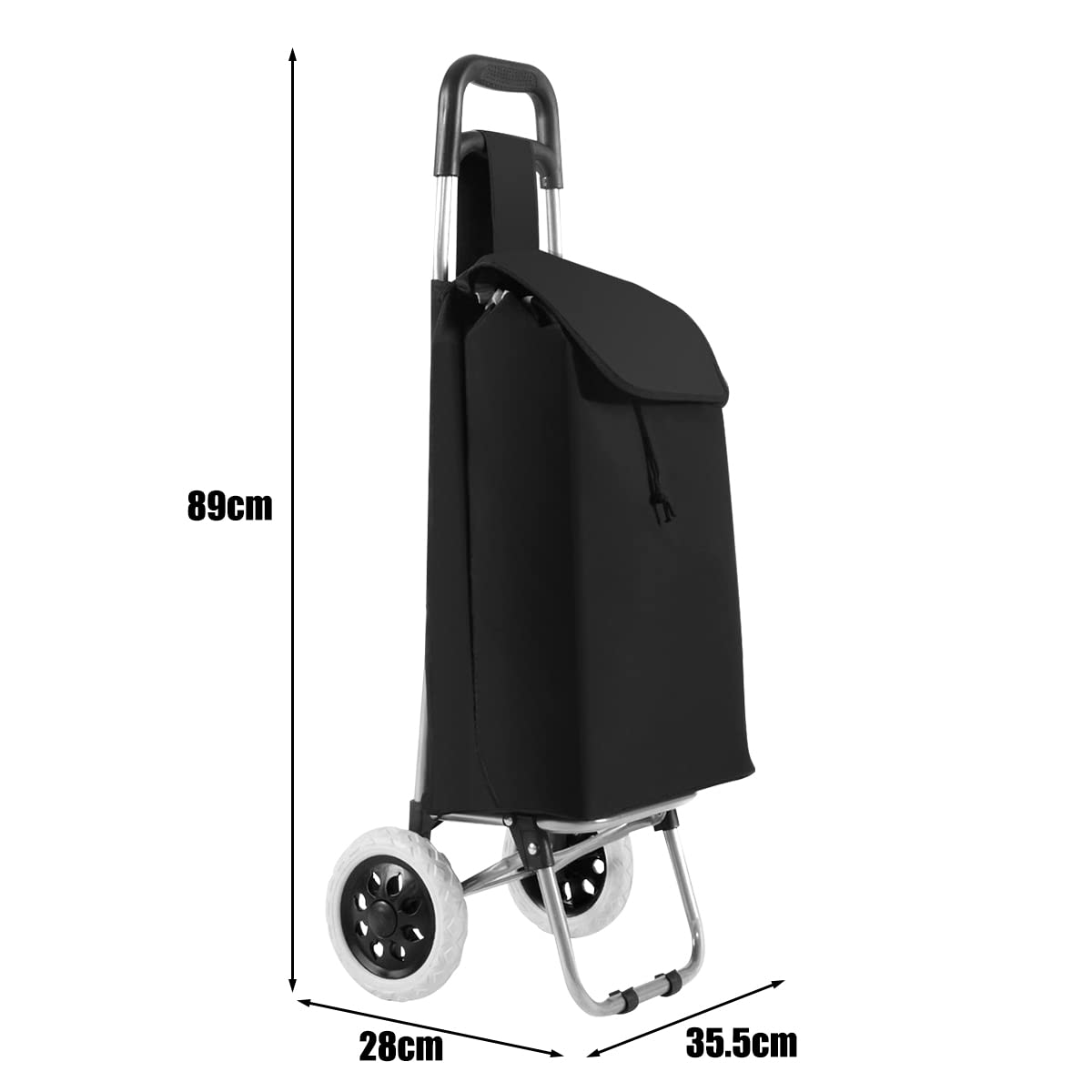 Giantex Folding Shopping Cart Foldable Shopping Trolley Bag w/ 2 Swivel Wheels