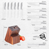 Giantex 14Pcs Kitchen Knife Set w/Wooden Block, Professional Chef Knife Block Set