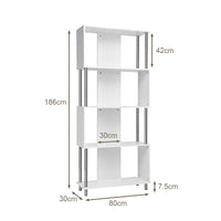 Giantex Standing Bookshelf with 4 Shelves, Wood Bookcase with Metal Frame