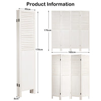 Giantex 4 Panel Room Divider, Wooden Partition Screen, Portable Folding Partition Screen, Wood Panel Dressing Screen