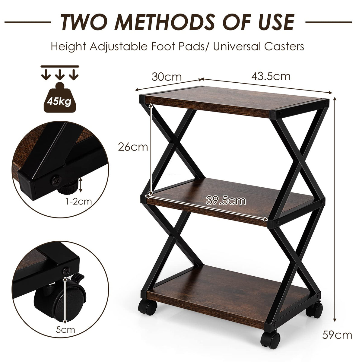 Giantex 3-Tier Mobile Printer Stand