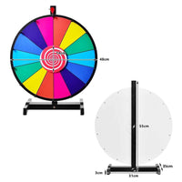 18" Tabletop Spinning Prize Wheel, Editable Color Prize Wheel of Fortune, Rainbow Prize Wheel with Solid Metal Base