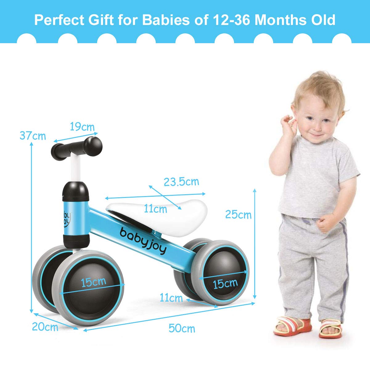 Baby Balance Bike, Kids Ride On Toys, Children Toddler Mini No Pedal Push Scooter, Walk Bike Bicycle