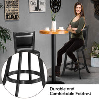 Giantex Bar Stools Set of 2, Accent Wooden Swivel Barstool Backed Dining Chair