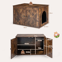 Giantex Industrial Cat Litter Box Enclosure, Hidden Cat Washroom Furniture with Divider, Side Entrances