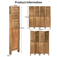 Giantex 4 Panel Room Divider, Wooden Partition Screen, Portable Folding Partition Screen, Wood Panel Dressing Screen