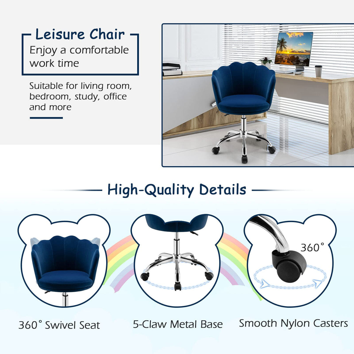 Giantex Velvet Office Chair