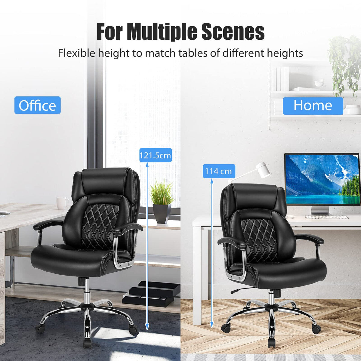 Giantex Big & Tall Office Chair, Height Adjustable Executive Chair