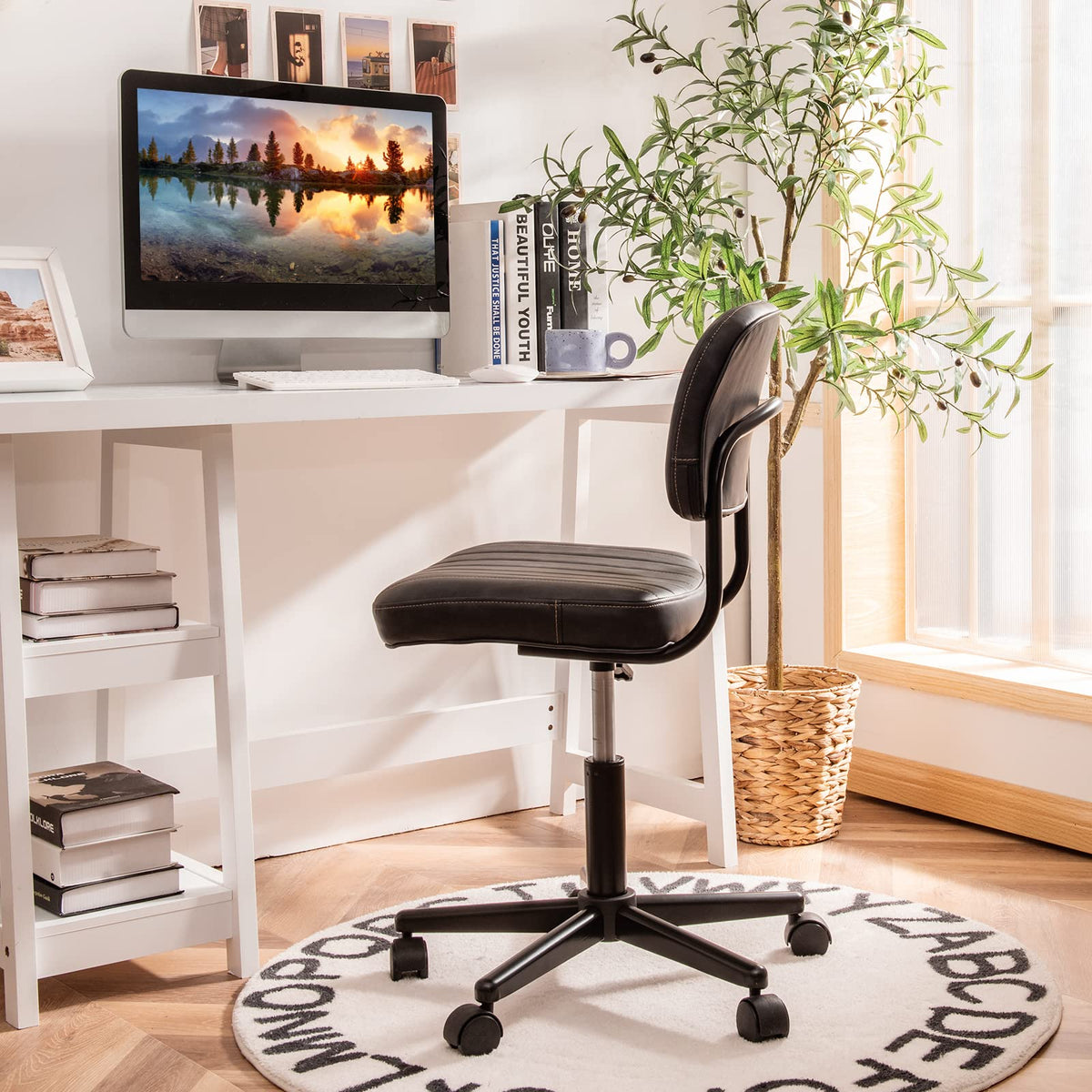 Giantex Armless Home Office Chair, Mid-Back Computer Desk Chair