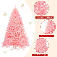 1.8M Pink Artificial Christmas Tree, Hinged Full Tree