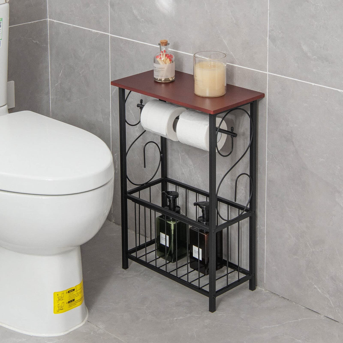 Giantex Bathroom Table with Toilet Paper Holder