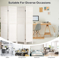 Giantex 4 Panel Room Divider, Wooden Partition Screen, Portable Folding Partition Screen, Wood Panel Dressing Screen